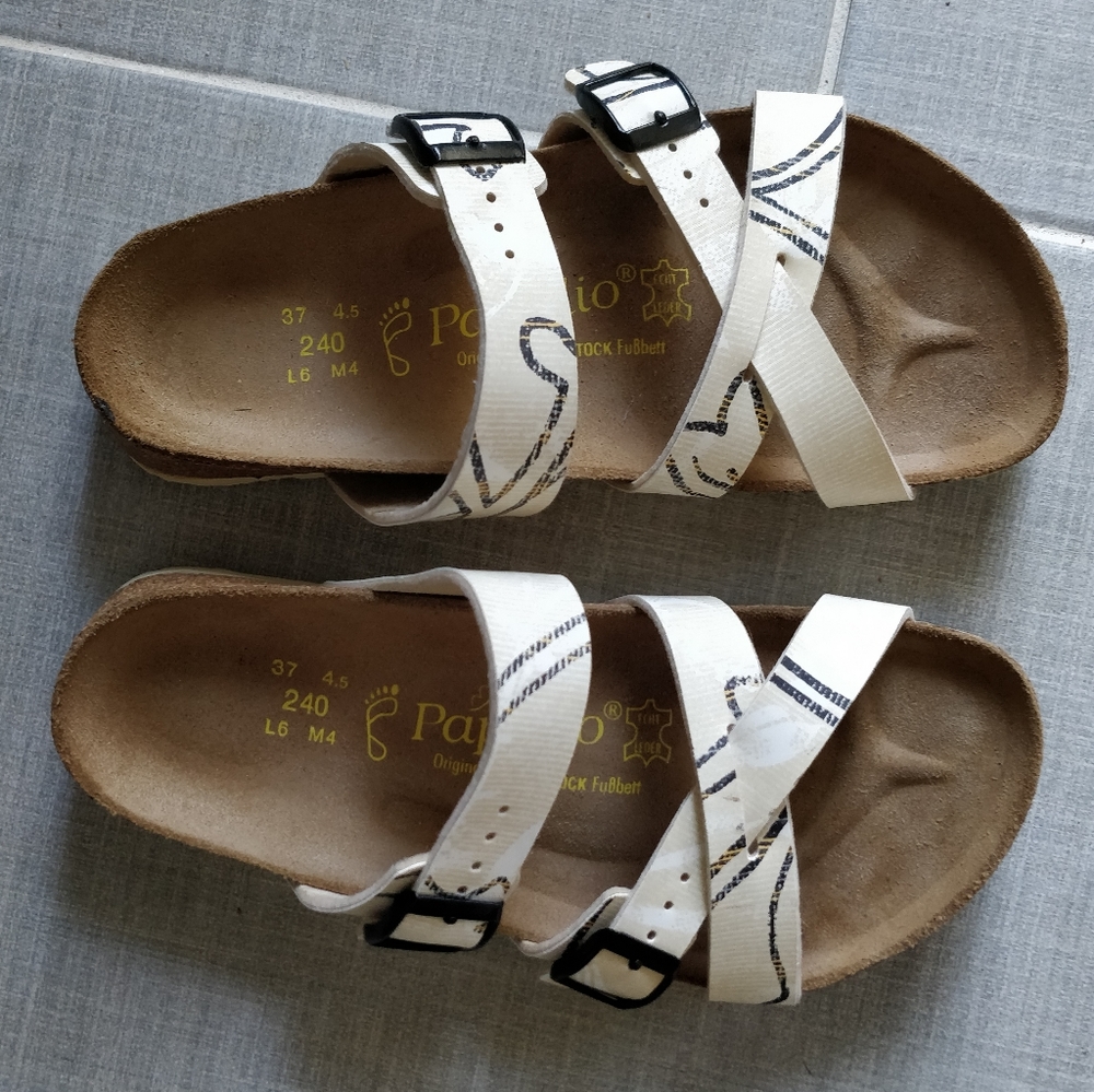 Birkenstock Papillio Sandals in White, Cream, Blk